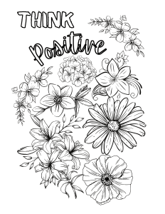 think positive coloring page