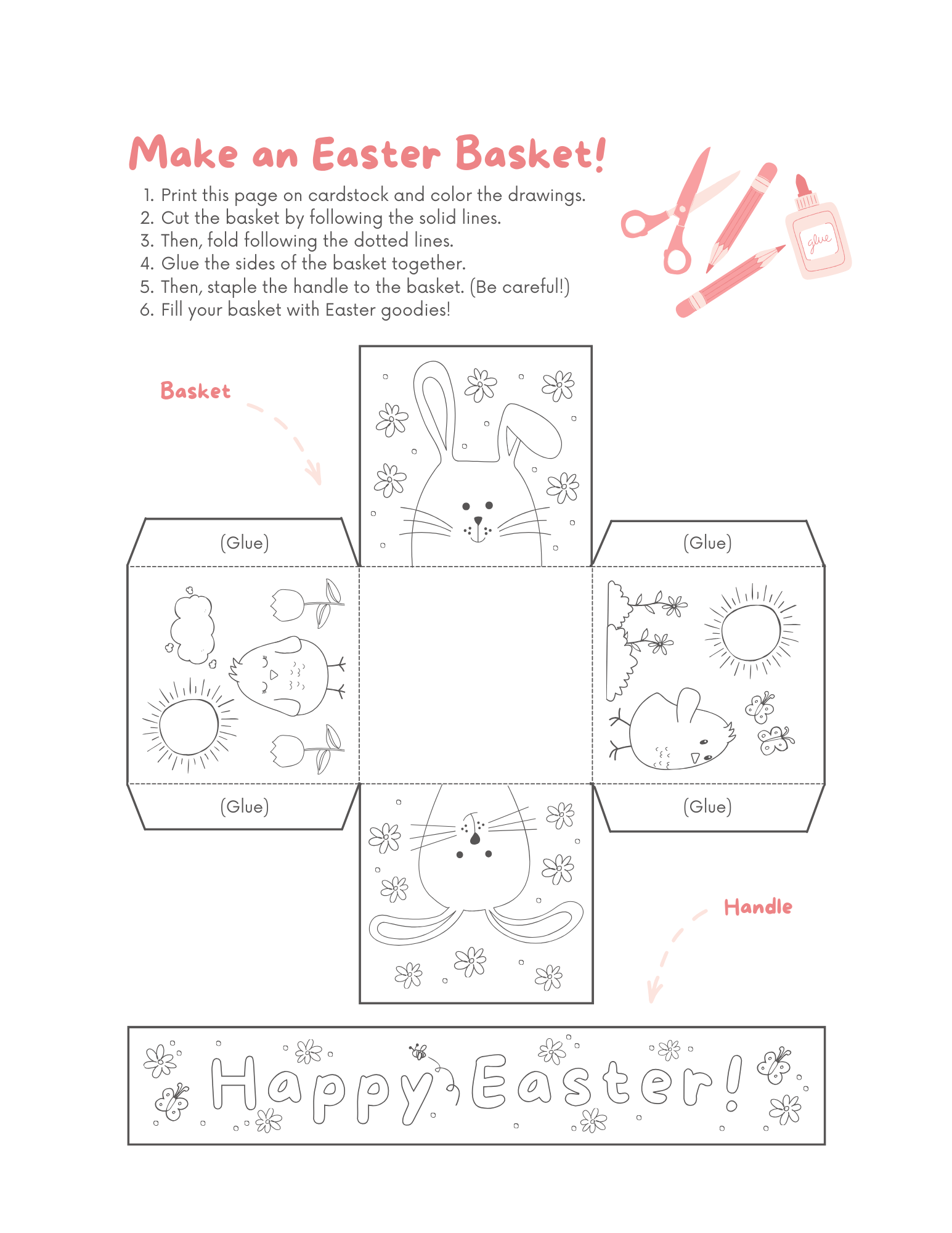 Easter Basket Worksheet - My Fingers Fly